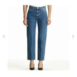 Goldsign Jeans Women's 28‎ High Rise Straight Leg Dark Wash Denim Blue Pocket